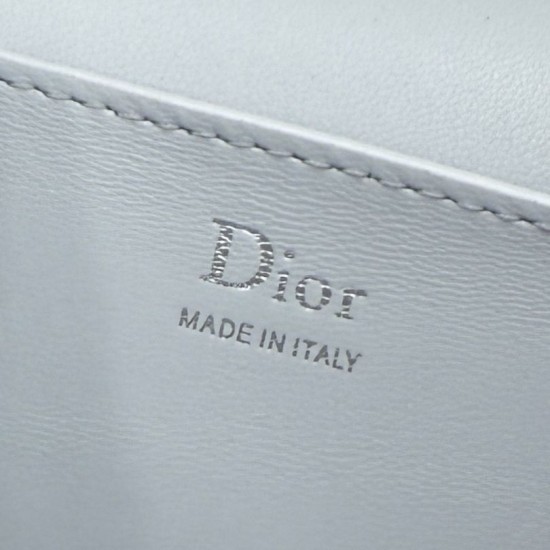 Cloni Borsa Replica a mano Dior Trianon Soft Vanity Mini Chain S4613 Blu firmate
