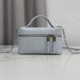 Cloni Borsa Replica a mano Dior Trianon Soft Vanity Mini Chain S4613 Blu firmate