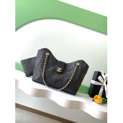 Borsa shopping Chanel 2026 rafia intrecciata AS6090 albicocca
