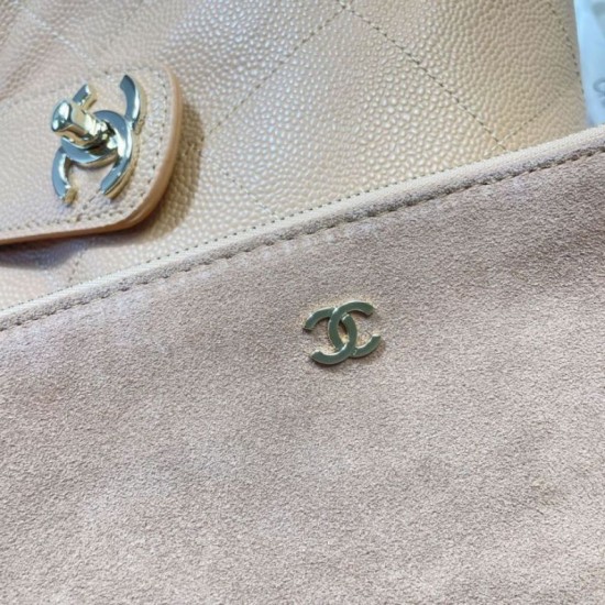 Replica di lusso Borsa shopping Chanel piccola/grande AS6095/AS6090 con pochette marrone Imitazioni Cloni Borsa shopping Chanel piccola/grande AS6095/AS6090 con pochette marrone firmate