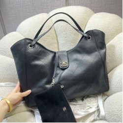 Cloni Borsa shopping Chanel piccola/grande AS6095/AS6090 con pochette nera firmate