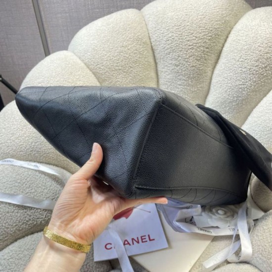 Replica di lusso Borsa shopping Chanel piccola/grande AS6095/AS6090 con pochette nera Imitazioni Cloni Borsa shopping Chanel piccola/grande AS6095/AS6090 con pochette nera firmate
