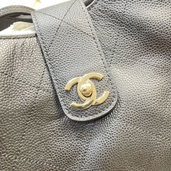Replica di lusso Borsa shopping Chanel piccola/grande AS6095/AS6090 con pochette nera Imitazioni Cloni Borsa shopping Chanel piccola/grande AS6095/AS6090 con pochette nera firmate