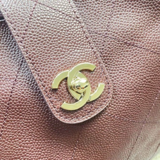 Replica di lusso Borsa shopping Chanel piccola/grande AS6095/AS6090 con pochette Borgogna Imitazioni Cloni Borsa shopping Chanel piccola/grande AS6095/AS6090 con pochette Borgogna firmate