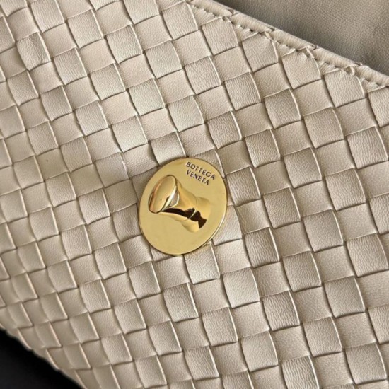 Replica di lusso Borsa a spalla Bottega Veneta Madison Intrecciato Ecru-Muse Imitazioni Cloni Borsa a spalla Bottega Veneta Madison Intrecciato Ecru-Muse firmate