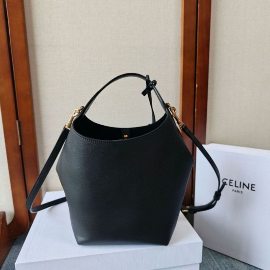 Cloni Borse Replica Alta Qualità a tracolla Celine Small Teen Hobo con portamonete Nero firmate