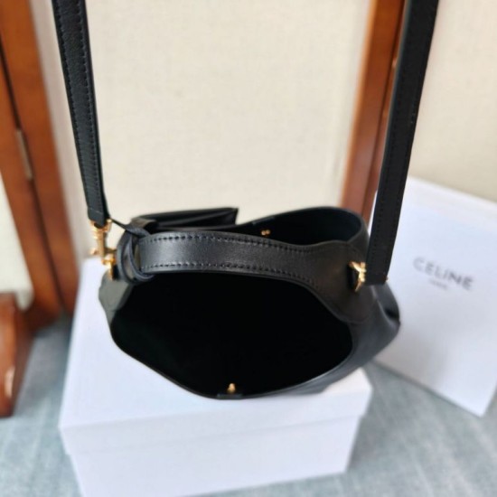 Cloni Borse Replica Alta Qualità a tracolla Celine Small Teen Hobo con portamonete Nero firmate