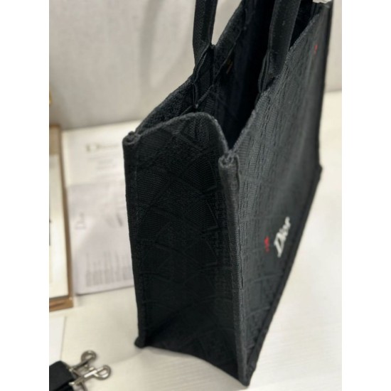 Replica di lusso Borse Alta Qualità Dior media Book Tote con tracolla api nero Imitazioni Cloni Borse Replica Alta Qualità Dior media Book Tote con tracolla api nero firmate