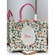 Cloni Borse Firmate Replica tote Dior Book multicolore con ricamo Daisy Garden e manico rosa firmate