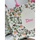 Cloni Borse Firmate Replica tote Dior Book multicolore con ricamo Daisy Garden e manico rosa firmate