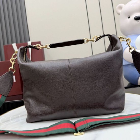 Replica di lusso Borsa a tracolla grande Gucci Brera 866938 Caffè Imitazioni Cloni Borsa a tracolla grande Gucci Brera 866938 Caffè firmate
