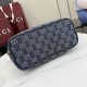 Replica di lusso Borsa tote piccola Gucci Tribeca 875236 GG denim blu Imitazioni Cloni Borsa tote piccola Gucci Tribeca 875236 GG denim blu firmate