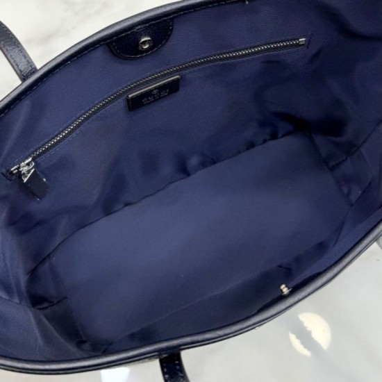 Replica di lusso Borsa tote piccola Gucci Tribeca 875236 GG denim blu Imitazioni Cloni Borsa tote piccola Gucci Tribeca 875236 GG denim blu firmate