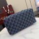 Replica di lusso Borse Firmate Gucci Melrose Boston media denim GG blu scuro Imitazioni Cloni Borse Firmate Replica Gucci Melrose Boston media denim GG blu scuro firmate
