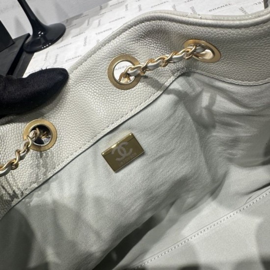 Replica di lusso Borsa a secchiello Chanel AS5293 Hobo con coulisse Bianco-verde Imitazioni Cloni Borsa a secchiello Chanel AS5293 Hobo con coulisse Bianco-verde firmate