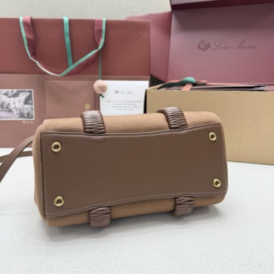 Replica di lusso Borsa tote Loro Piana Loom L25/L32 marrone Imitazioni Cloni Borsa tote Loro Piana Loom L25/L32 marrone firmate