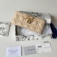 Replica di lusso Portafoglio con cerniera Dior Lady Dior Voyageur albicocca Imitazioni Cloni Portafoglio con cerniera Dior Lady Dior Voyageur albicocca firmate