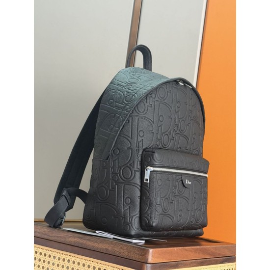 Replica di lusso Zaino Dior Rider con cerniera Oblique Nero Imitazioni Cloni Zaino Dior Rider con cerniera Oblique Nero firmate