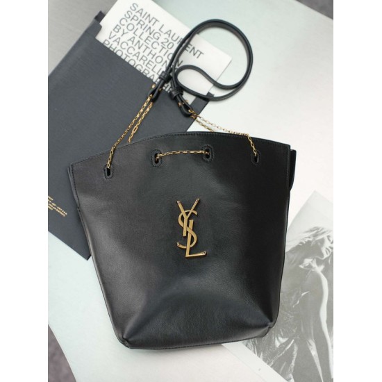 Replica Borsa a secchiello YSL Saint Laurent Pochon nero Imitazioni Replica perfette Borsa a secchiello YSL Saint Laurent Pochon nero