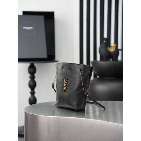Replica Borsa a secchiello YSL Saint Laurent Pochon nero Imitazioni Replica perfette Borsa a secchiello YSL Saint Laurent Pochon nero