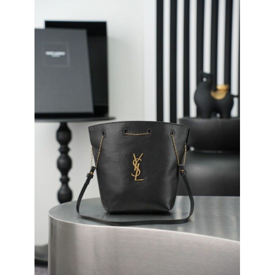 Replica Borsa a secchiello YSL Saint Laurent Pochon nero Imitazioni Replica perfette Borsa a secchiello YSL Saint Laurent Pochon nero