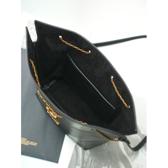 Replica Borsa a secchiello YSL Saint Laurent Pochon nero Imitazioni Replica perfette Borsa a secchiello YSL Saint Laurent Pochon nero