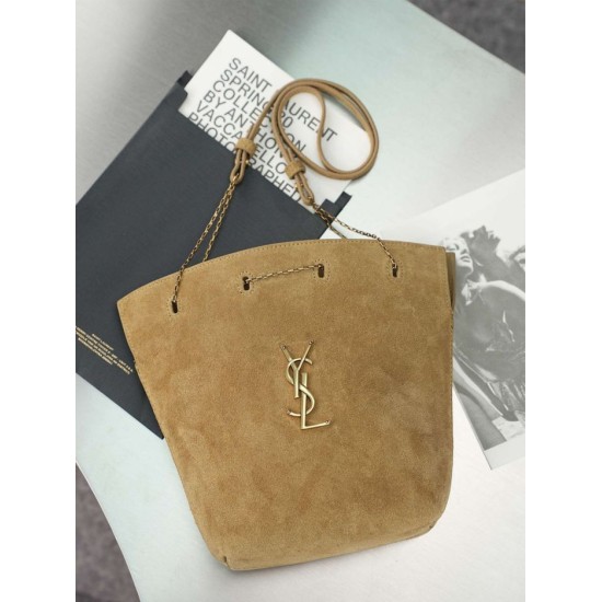 Replica Borsa a secchiello YSL Saint Laurent Pochon marrone Imitazioni Replica perfette Borsa a secchiello YSL Saint Laurent Pochon marrone