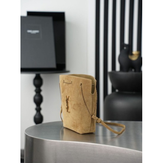 Replica Borsa a secchiello YSL Saint Laurent Pochon marrone Imitazioni Replica perfette Borsa a secchiello YSL Saint Laurent Pochon marrone