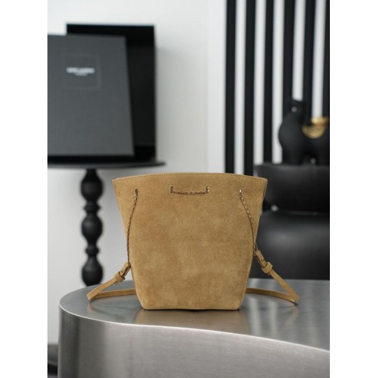 Replica Borsa a secchiello YSL Saint Laurent Pochon marrone Imitazioni Replica perfette Borsa a secchiello YSL Saint Laurent Pochon marrone
