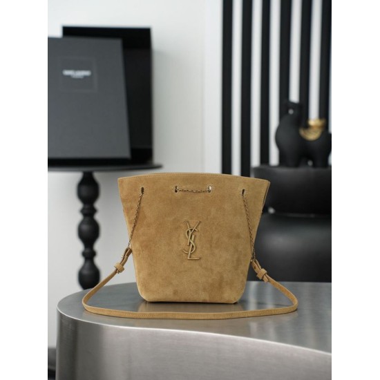 Replica Borsa a secchiello YSL Saint Laurent Pochon marrone Imitazioni Replica perfette Borsa a secchiello YSL Saint Laurent Pochon marrone