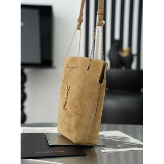 Replica Borsa a secchiello YSL Saint Laurent Pochon marrone Imitazioni Replica perfette Borsa a secchiello YSL Saint Laurent Pochon marrone