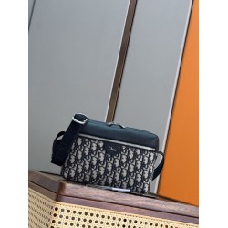 Borse a tracolla Dior Rider con cerniera Oblique Blu