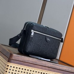 Replica Borsa a tracolla Dior Rider con cerniera Nero Imitazioni Replica perfette Borsa a tracolla Dior Rider con cerniera Nero