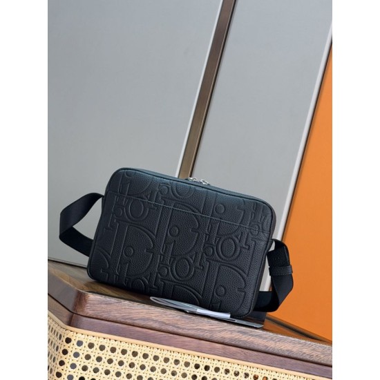 Replica Borsa a tracolla Dior Rider con cerniera Nero Imitazioni Replica perfette Borsa a tracolla Dior Rider con cerniera Nero