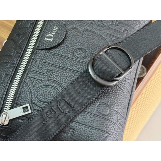 Replica Borsa a tracolla Dior Rider con cerniera Nero Imitazioni Replica perfette Borsa a tracolla Dior Rider con cerniera Nero