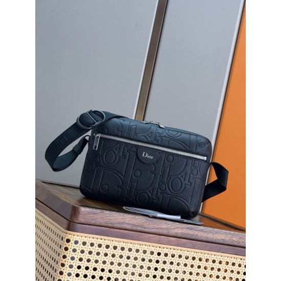Replica Borsa a tracolla Dior Rider con cerniera Nero Imitazioni Replica perfette Borsa a tracolla Dior Rider con cerniera Nero
