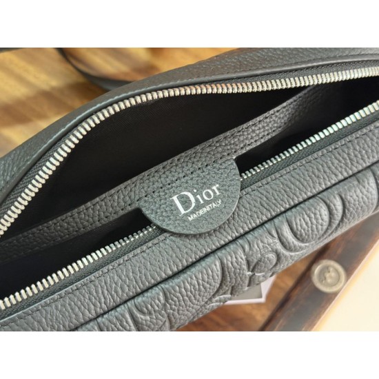 Replica Borsa a tracolla Dior Rider con cerniera Nero Imitazioni Replica perfette Borsa a tracolla Dior Rider con cerniera Nero