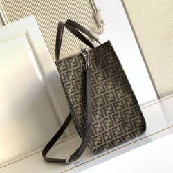 Replica Borsa shopper Tote Fendi FF jacquard marrone Imitazioni Replica perfette Borsa shopper Tote Fendi FF jacquard marrone
