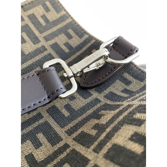 Replica Borsa shopper Tote Fendi FF jacquard marrone Imitazioni Replica perfette Borsa shopper Tote Fendi FF jacquard marrone
