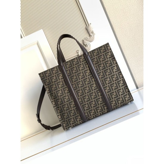 Replica Borsa shopper Tote Fendi FF jacquard marrone Imitazioni Replica perfette Borsa shopper Tote Fendi FF jacquard marrone