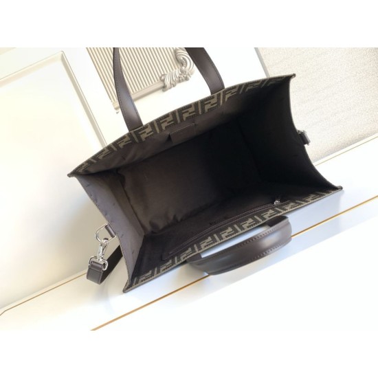 Replica Borsa shopper Tote Fendi FF jacquard marrone Imitazioni Replica perfette Borsa shopper Tote Fendi FF jacquard marrone