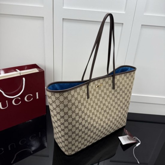 Replica Borsa tote Gucci 874745 GG in tela marrone Imitazioni Replica perfette Borsa tote Gucci 874745 GG in tela marrone