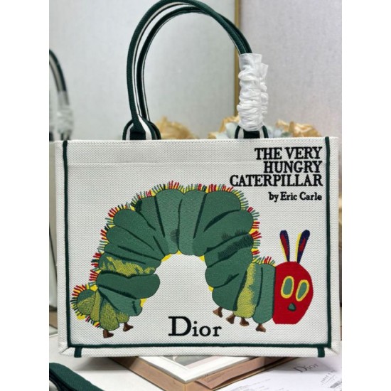 Replica Borsa shopping Dior Book Tote con design a bruco e tracolla Imitazioni Replica perfette Borsa shopping Dior Book Tote con design a bruco e tracolla