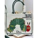 Replica Borsa shopping Dior Book Tote con design a bruco e tracolla Imitazioni Replica perfette Borsa shopping Dior Book Tote con design a bruco e tracolla