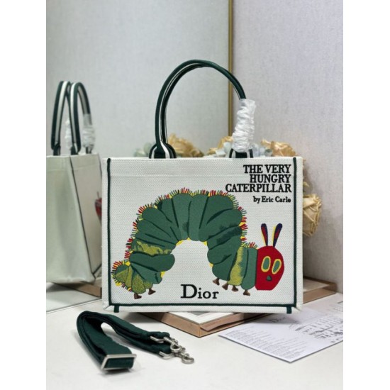 Replica Borsa shopping Dior Book Tote con design a bruco e tracolla Imitazioni Replica perfette Borsa shopping Dior Book Tote con design a bruco e tracolla