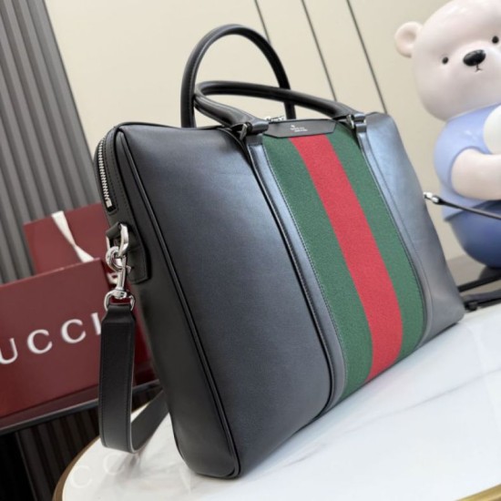 Replica Borsa da lavoro media Gucci A0007X Mega Web Trademark nera Imitazioni Replica perfette Borsa da lavoro media Gucci A0007X Mega Web Trademark nera
