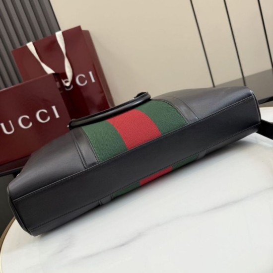 Replica Borsa da lavoro media Gucci A0007X Mega Web Trademark nera Imitazioni Replica perfette Borsa da lavoro media Gucci A0007X Mega Web Trademark nera