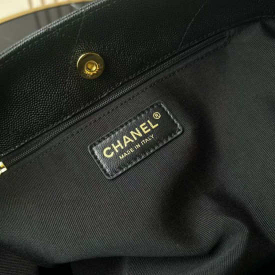 Replica Borse tote Chanel piccola preppy AS6058 Nera Imitazioni Replica perfette Borse tote Chanel piccola preppy AS6058 Nera