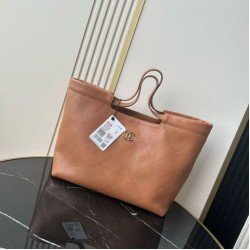 Replica perfette Bora Pari tote Chanel piccola preppy AS6058 Marrone Imitazione