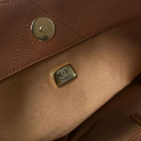 Replica perfette Bora Pari tote Chanel piccola preppy AS6058 Marrone Imitazione